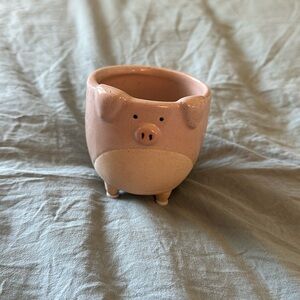 Small Ceramic Pig Plant Pot Planter